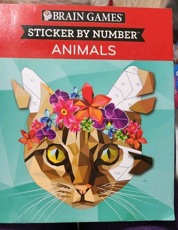 Brain Games – Sticker by Number: Animals (28 Images to Sticker)