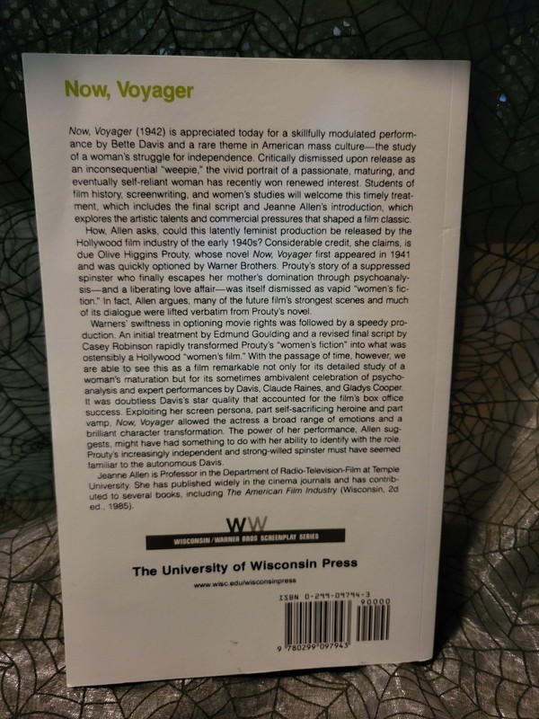 NOW, VOYAGER 1942 Script Screenplay Book By Jeanne T Allen Olive Higgins Prouty gallery
