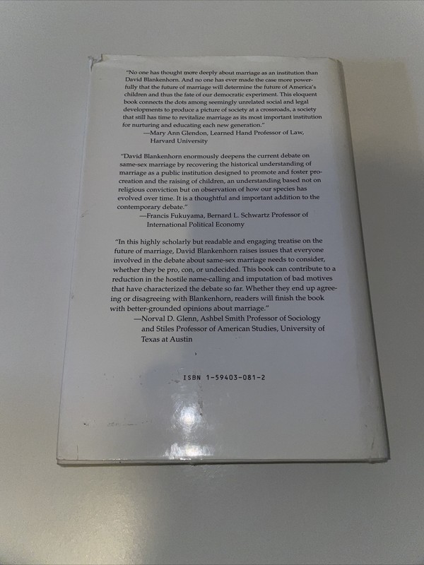 The Future Of Marriage 1st US Edition David Blankenhorn Hardcover Book 2007 gallery