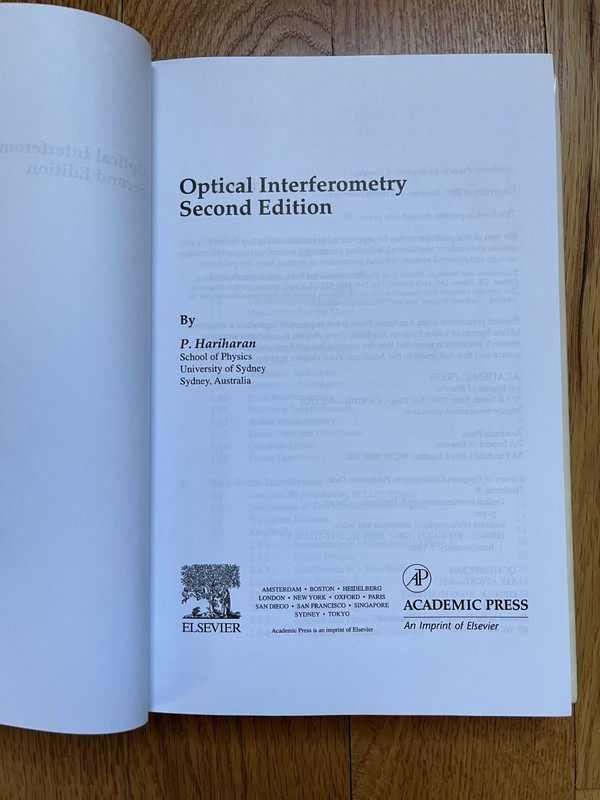 Optical Interferometry by P. Hariharan (2nd Ed, Hardcover, Excellent) gallery