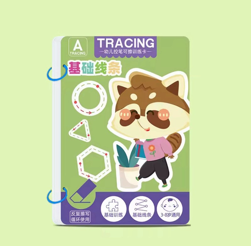 3pcs Reusable Tracing Workbook Set for Toddlers Writing & Drawing Practice
