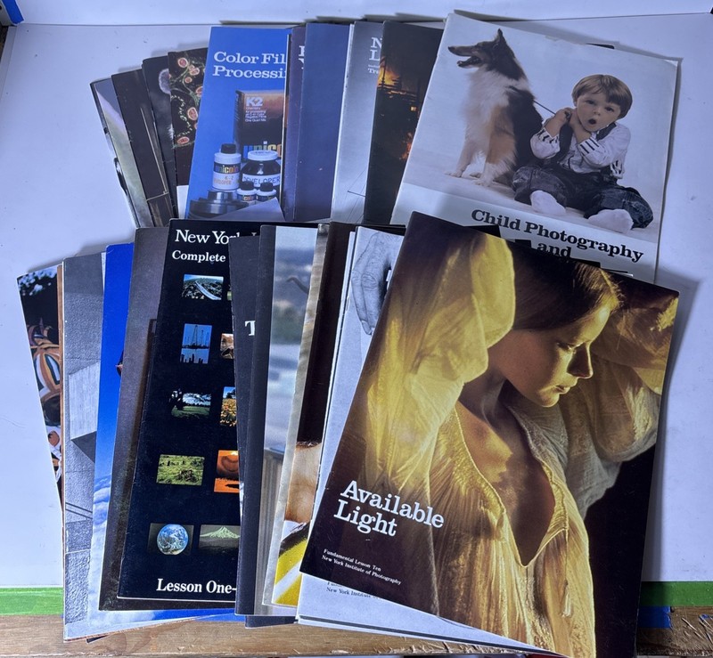 VTG New York Institute of Photography Lesson Book Set Of 30 Books 12″ x 9″