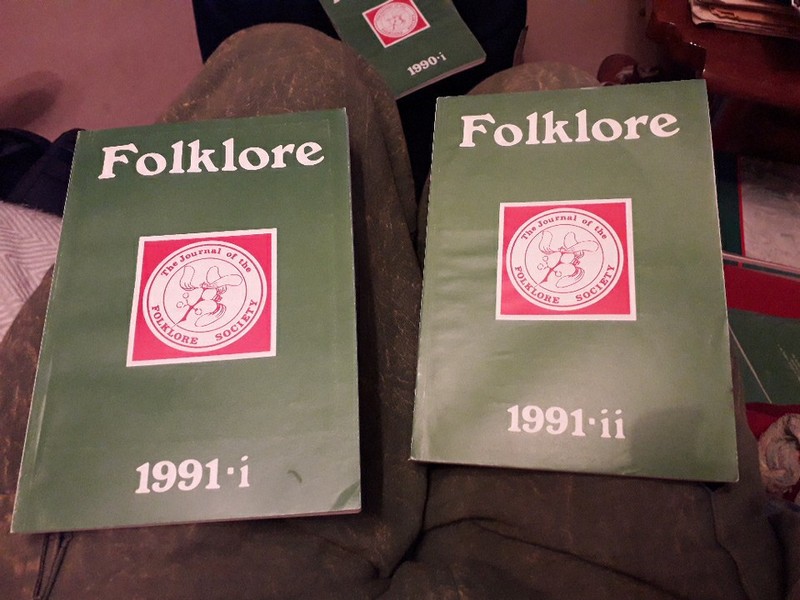 2 x FOLKLORE SOCIETY JOURNAL MAGAZINE, 1991, VOLUME 102, SPRING AND AUTUMN.