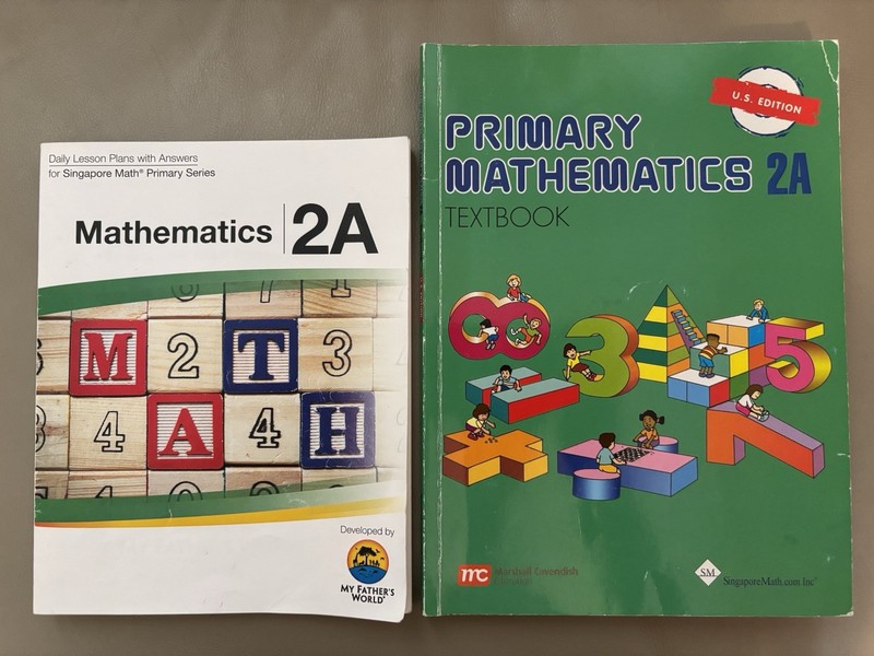 Primary Mathematics 2A Textbook & My Fathers World Teachers Guide (NO WORKBOOK)
