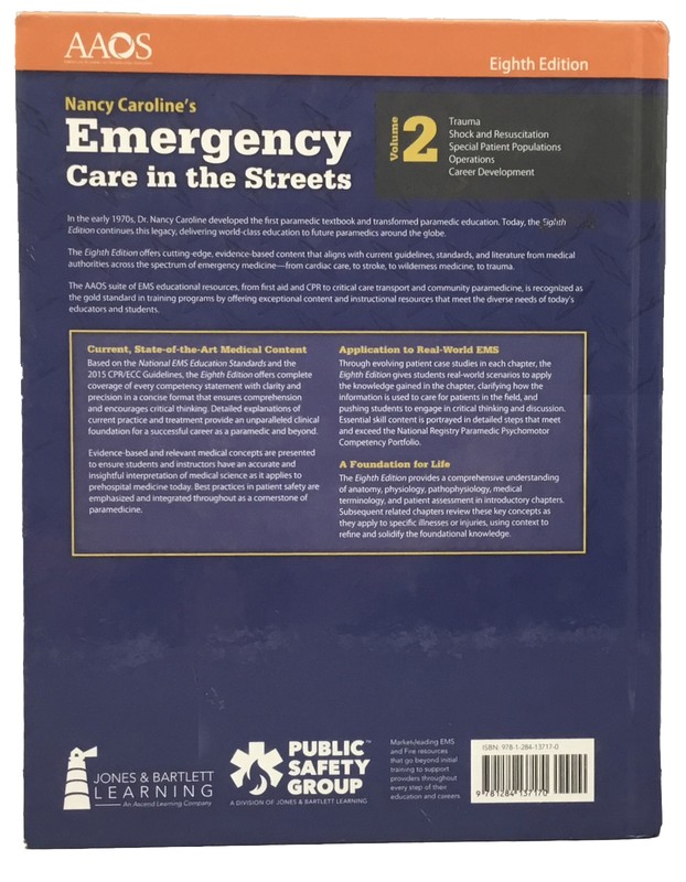 AAOS Nancy Caroline's Emergency Care in the Streets - Eighth Ed. Volume 2 Only gallery