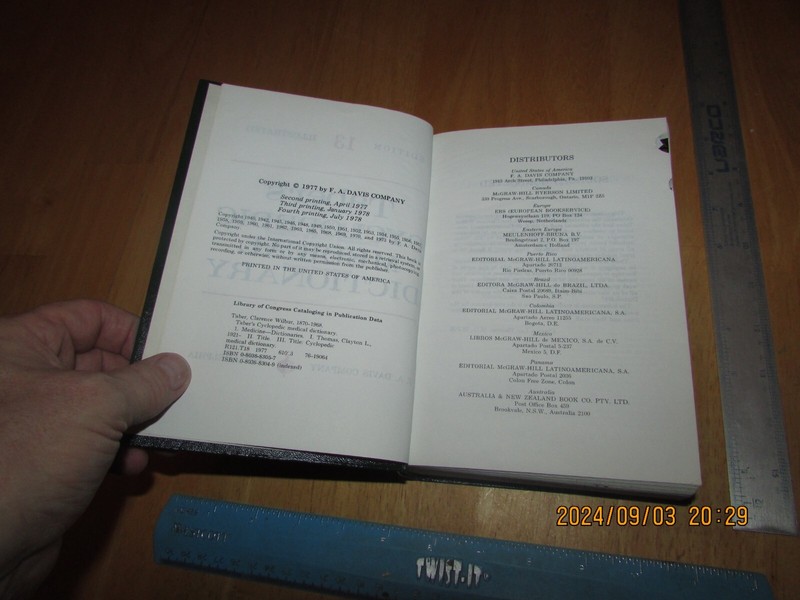 Taber's Cyclopedic Medical Dictionary by Clayton L. Thomas (1977, Hardcover) gallery