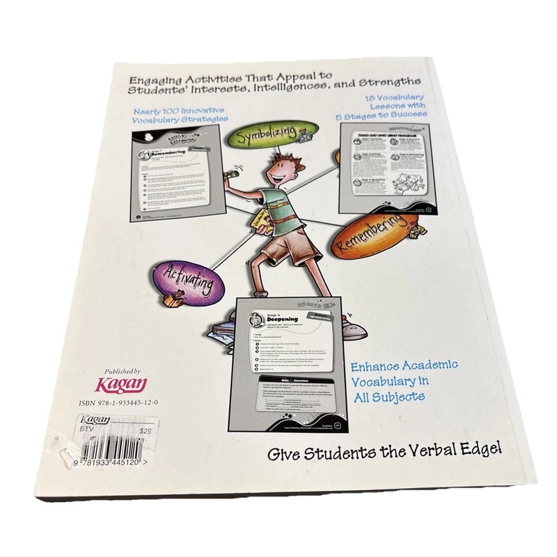 Vocabulary Grades 3-12 Kagan/Ben Taylor (2012, Trade Paperback) Very Good gallery