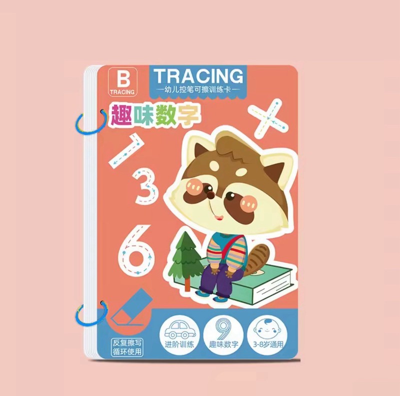 3pcs Reusable Tracing Workbook Set for Toddlers Writing & Drawing Practice