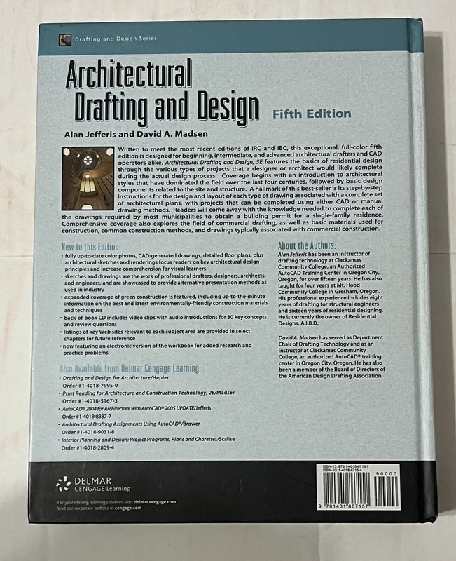 Architectural Drafting & Design by David Madsen & Alan Jefferis (Hardcover) VG+ gallery