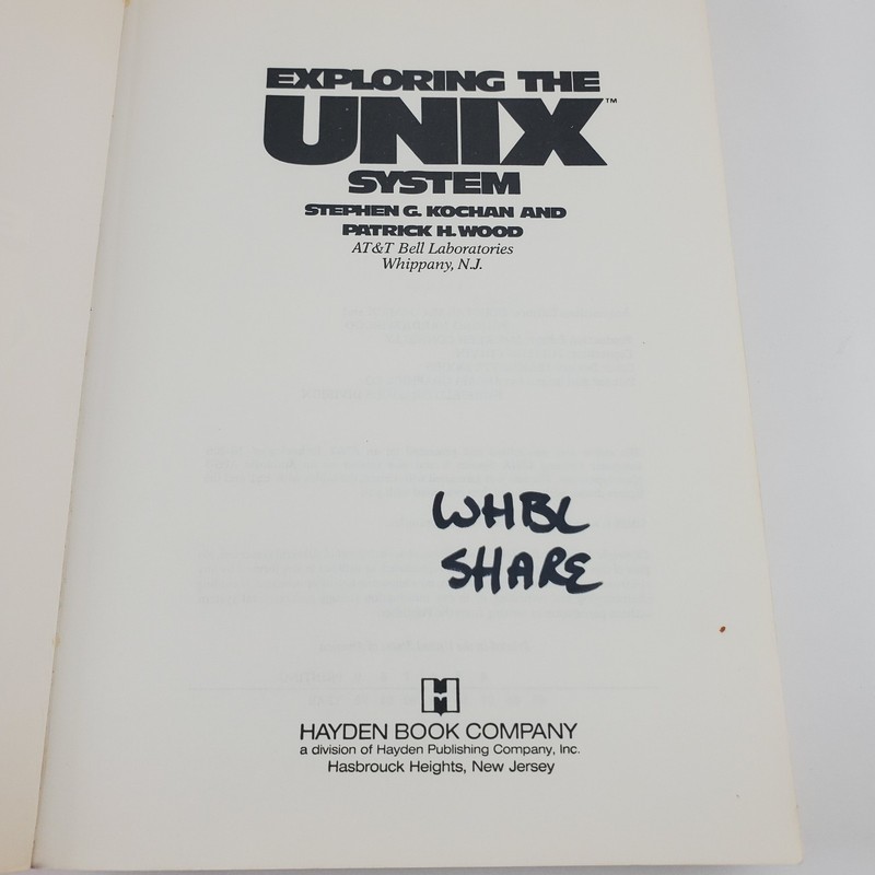 Exploring the UNIX System by Stephen G Kochan and Patrick H Wood Hayden gallery