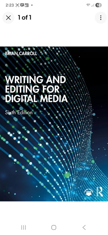 Writing and Editing for Digital Media by Brian Carroll Paperback Book Brand New