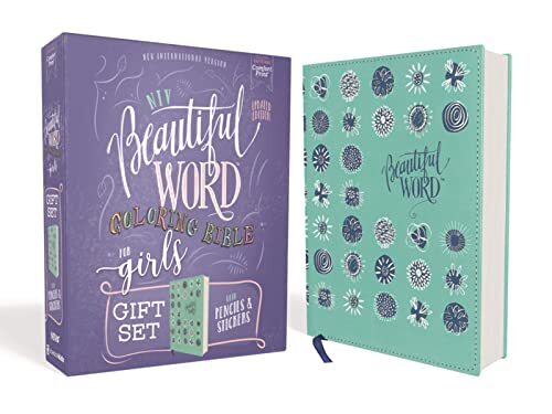 NIV Beautiful Word Coloring Bible for Girls Pencil/Sticker Gift Set by Zondervan