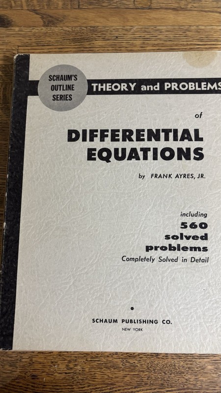 Schaums Outline Series Theory And Practice Of Differential Equations, Ayres 1952