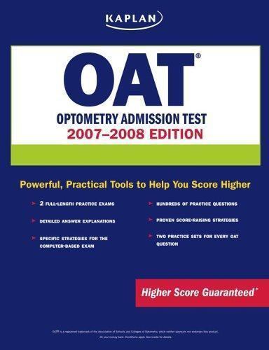 Kaplan OAT, 2007-2008 Edition: Optometry Admission Test, Kaplan, ., 978141955126
