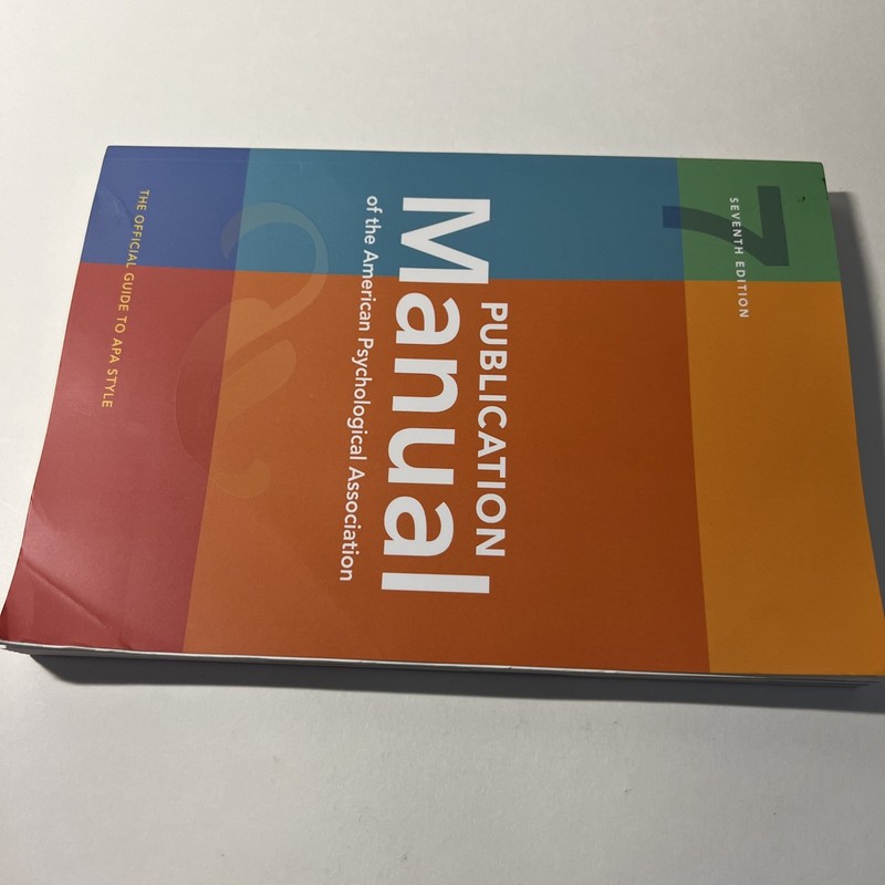 Publication Manual (OFFICIAL) 7th Edition of the American Psychological..VG gallery