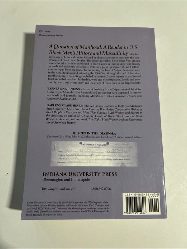 Question of Manhood A Reader in U. S. Black Men's History and Masculinity V2 PB gallery