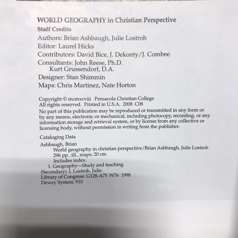 ABeka World Geography Text Teacher Guide Test Quiz Key Lot gallery