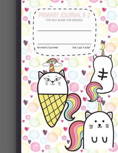 primary journal k-2 Top Half Blank For Drawing: Cats Unicorn Cute Dr – VERY GOOD
