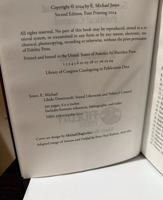 New Libido Dominandi Second Edition, 2024. Hardcover. E. Michael Jones EMJ gallery