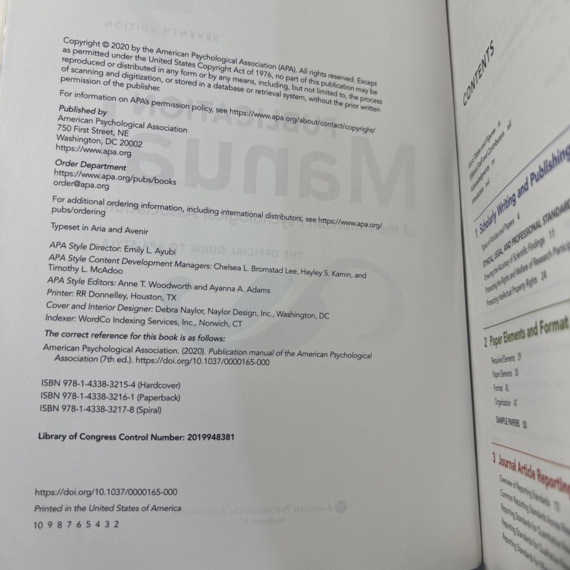 Publication Manual (OFFICIAL) 7th Edition of the American Psychological..VG gallery