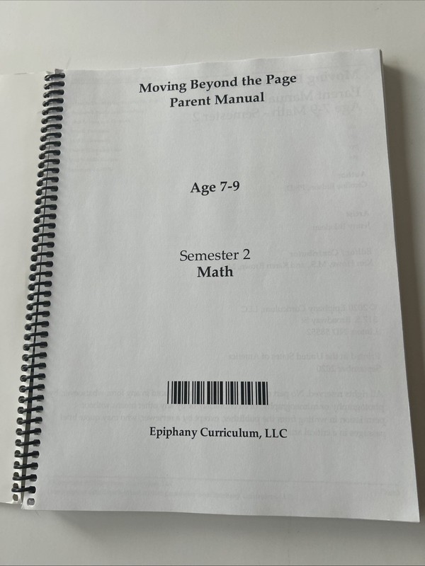 Moving Beyond the Page Ages 7-9 Semester 2 Math Parent Manual gallery