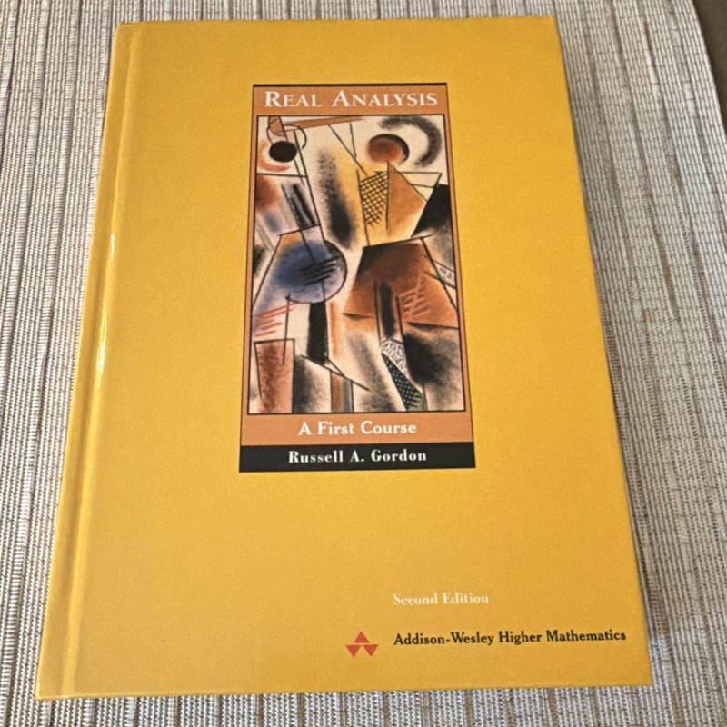 Addison Wesley Real Analysis Second Edition Russell Gordon Hardcover Mathematics