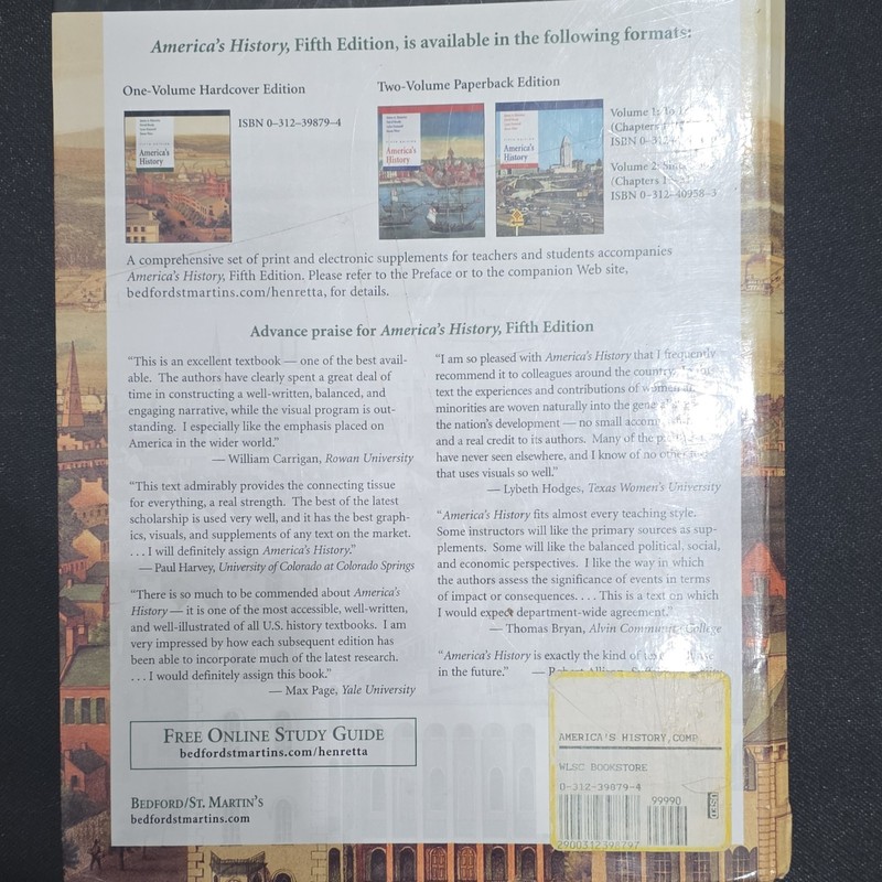 Bedford/St. Martin's America's History 5th Ed Hardcover Textbook Henretta gallery