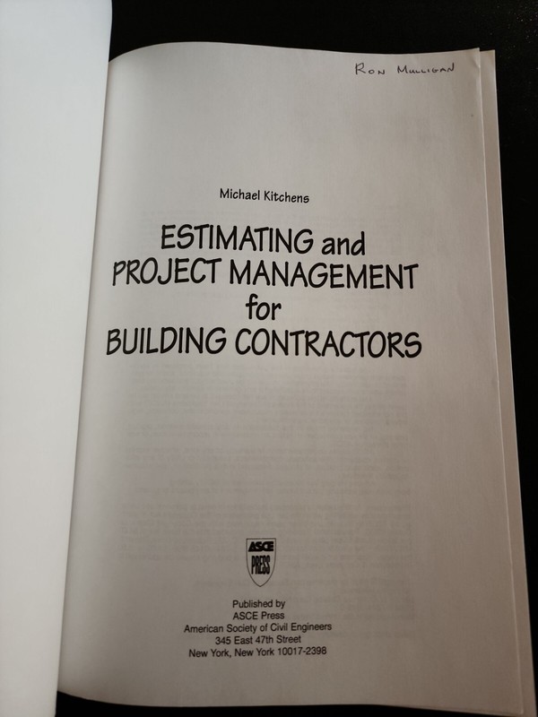 Estimating And Project Management For Building Contractors By M. Kitchens 1996 gallery