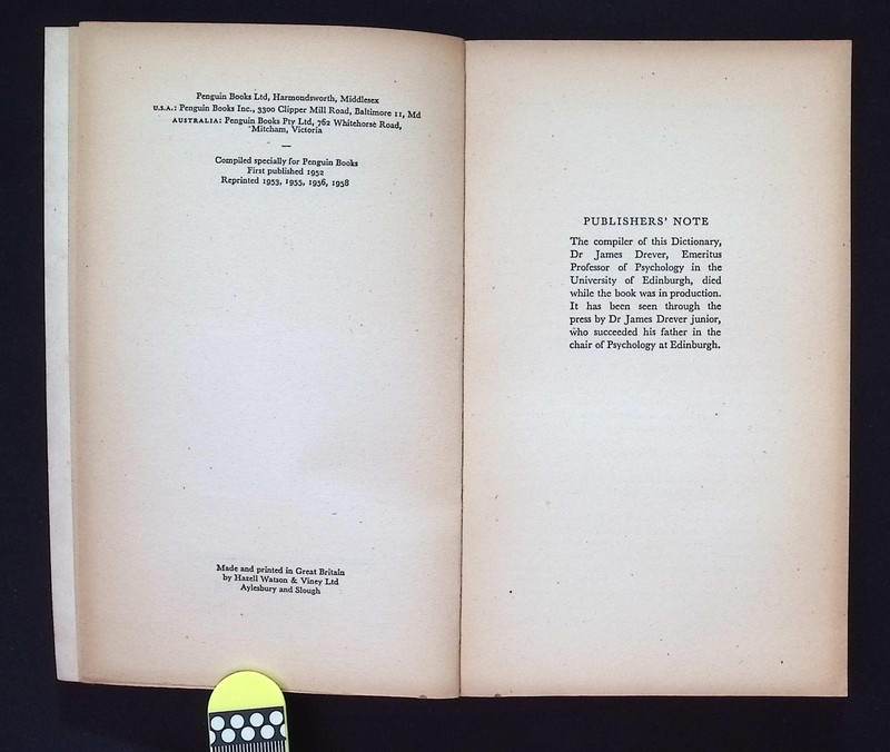 A Dictionary of Psychology by James Drever, 1958 Penguin Reference Books PB gallery