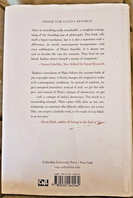 Plato's Republic by Alain Badiou First Edition (2012 , Hardcover) gallery