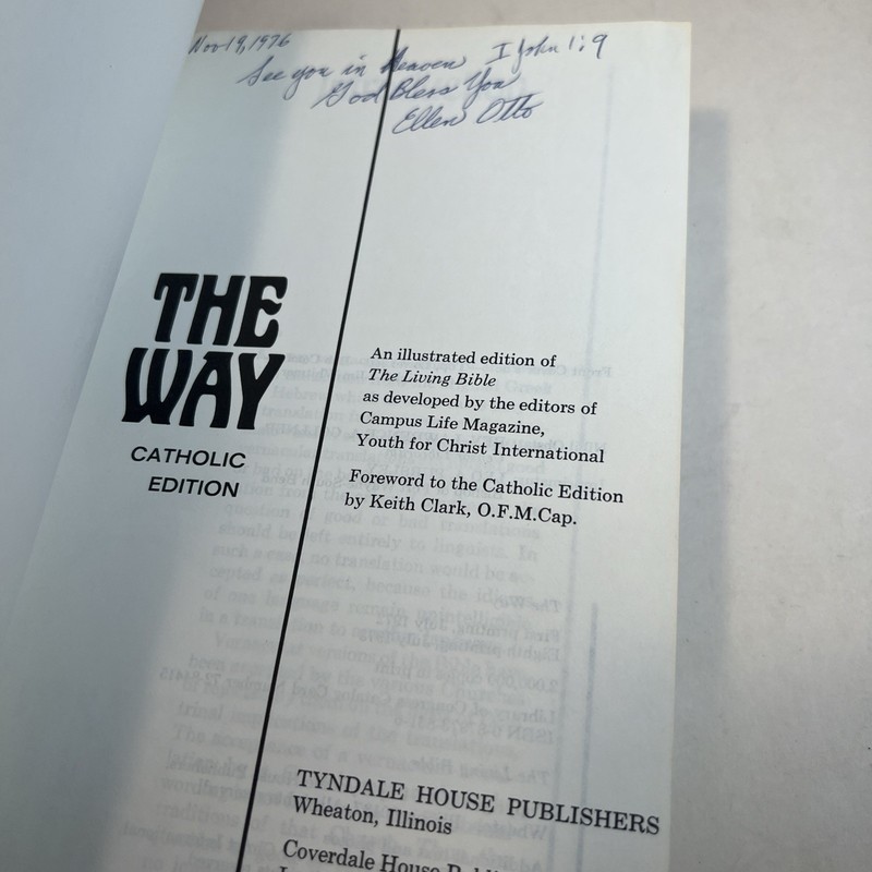 The Way Living Bible PB Book Vintage Illustrated Catholic ED Tyndale TH-595 1974 gallery