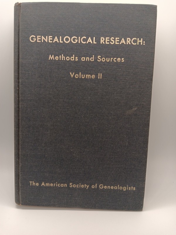 Genealogical research methods and sources American Society of genealogists book