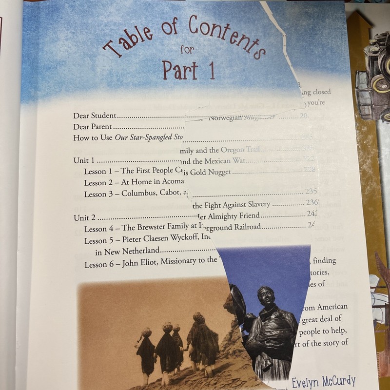 Our Spangled Story Part 1&2 Book, Answer Key, Timeline, Student Workbook gallery