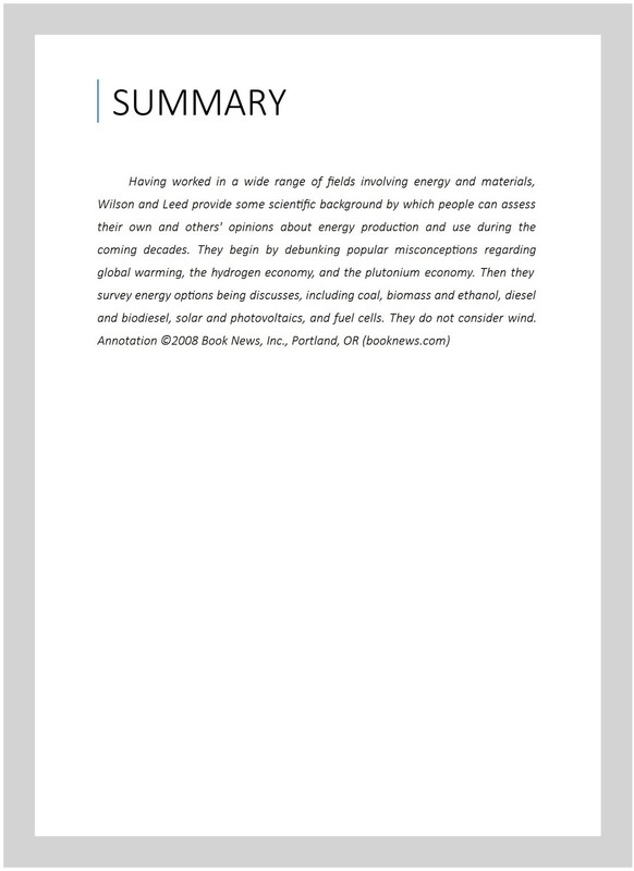 Energizing Our Future : Rational Choices for the 21st Century, Hardcover by W... gallery