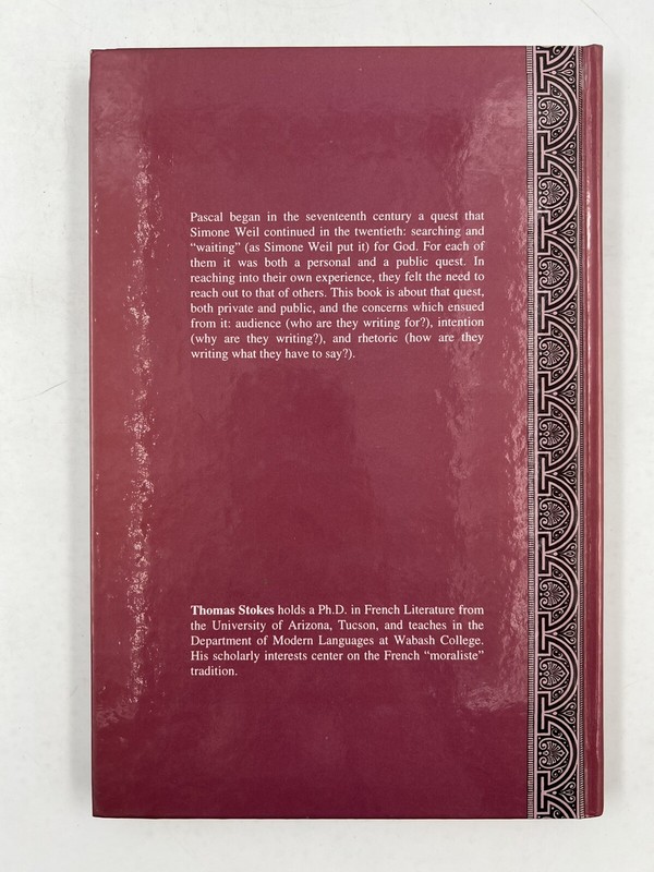 Audience, Intention, and Rhetoric in Pascal & Simone Weil Thomas Stokes Vol. 22 gallery