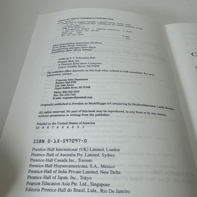 Modeling of Dynamic Systems, Lennart Ljung, Torkel Glad Paperback gallery