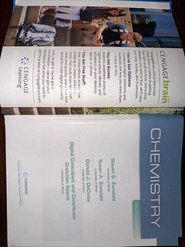 Chemistry Tenth Edition Hardcover 2019 Cengage Zumdahl DeCoste gallery