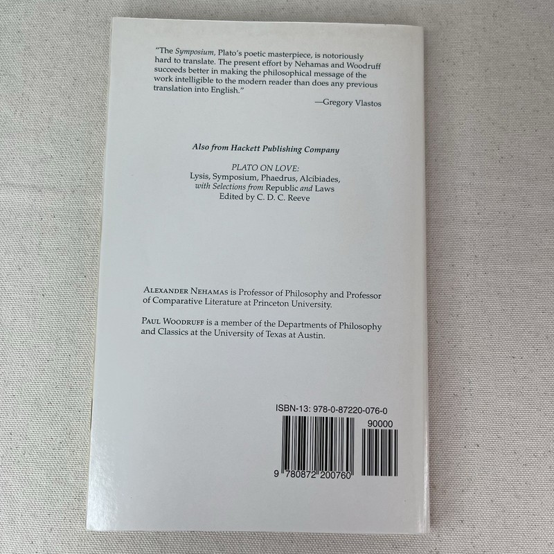 Hackett Classics Ser.: Symposium by Plato (1989, Trade Paperback) gallery