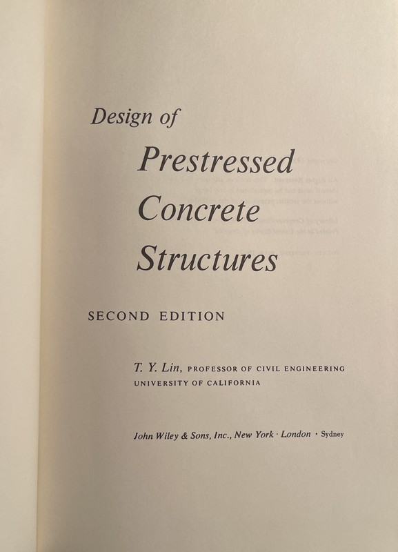Vintage 1967 Design of Prestressed Concrete Structures by T. Y. Lin 2nd Edition gallery