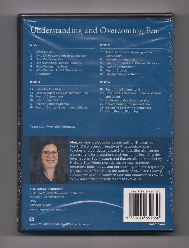 UNDERSTANDING AND OVERCOMING FEAR 4-DVD set + Book SEALED - Great Courses gallery