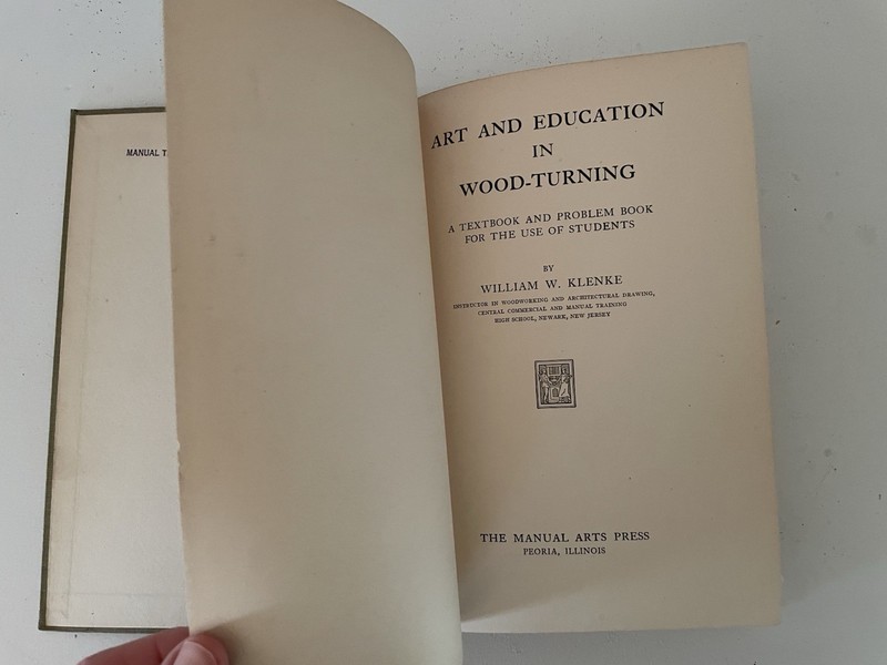 Antique Art and Education in Wood-Turning William W. Klenke 1921 First Ed Book gallery