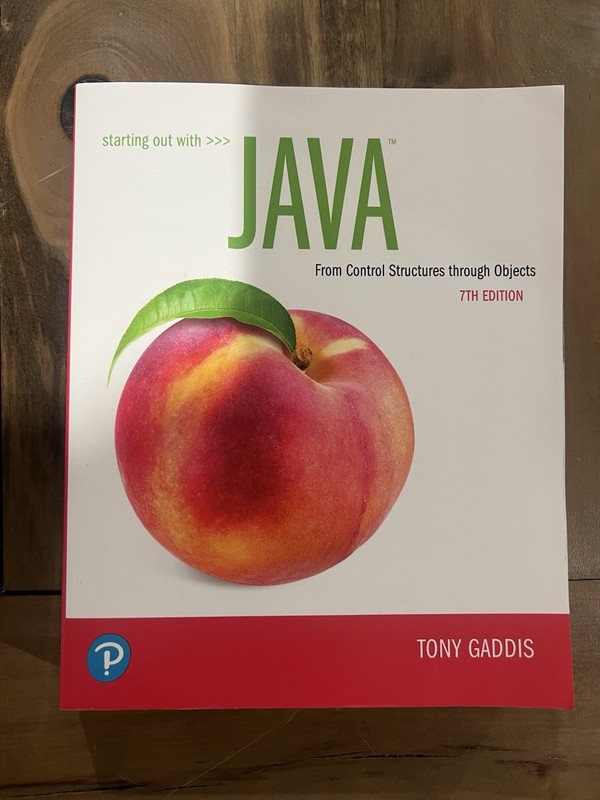 Pearson, Java From Control Structures through Object 7e, Gaddis, Paperback