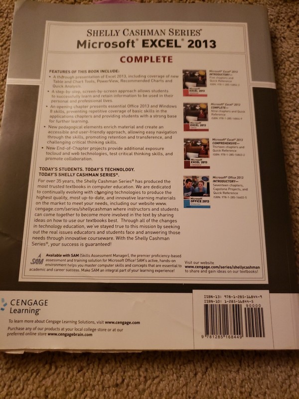 Shelly Cashman Ser.: Microsoft Excel 2013 : Complete by Mali Jones, Steven M….