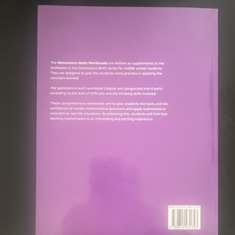 Singapore Math Dimensions Math 7A Workbook English Middle School Paperback 2018 gallery