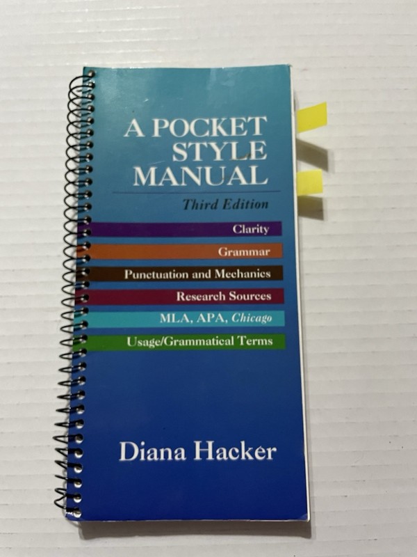 A Picket Style Manual Third Edition Diane Hacker Spiral Bound Writing Guide