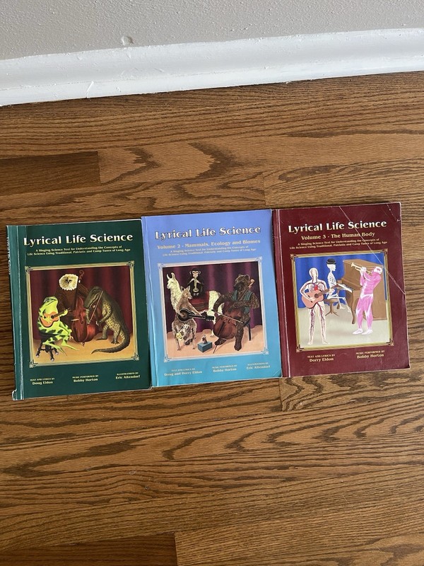 Lyrical Life Science Doug Eldon Vol. 1, Vol. 2, Vol. 3 Lot Textbooks Homeschool
