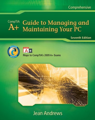 LAB MANUAL FOR ANDREWS’ A+ GUIDE TO MANAGING & MAINTAINING By Jean Andrews *VG+*