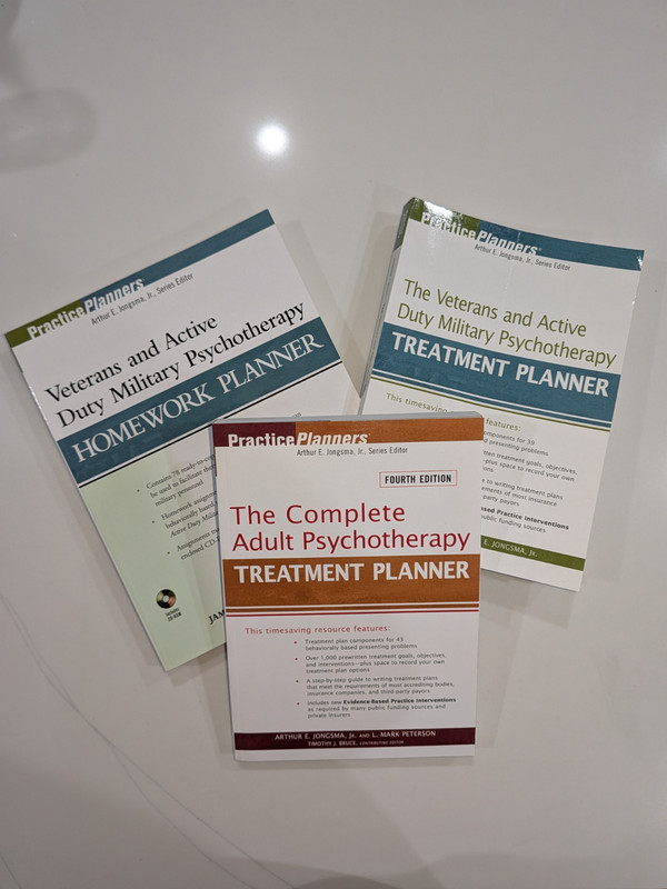 Wiley Practice Planners Lot – Veterans Military & Adult Psychotherapy – 3 Books