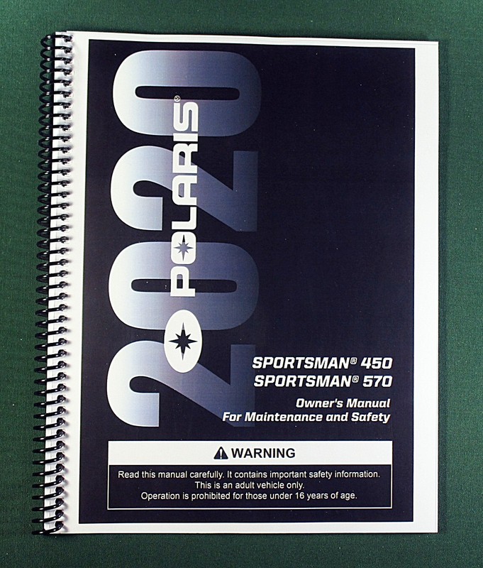 2020 Polaris Sportsman X2 570 EPS Owner’s Manual: 200 Pages & Protective Covers!
