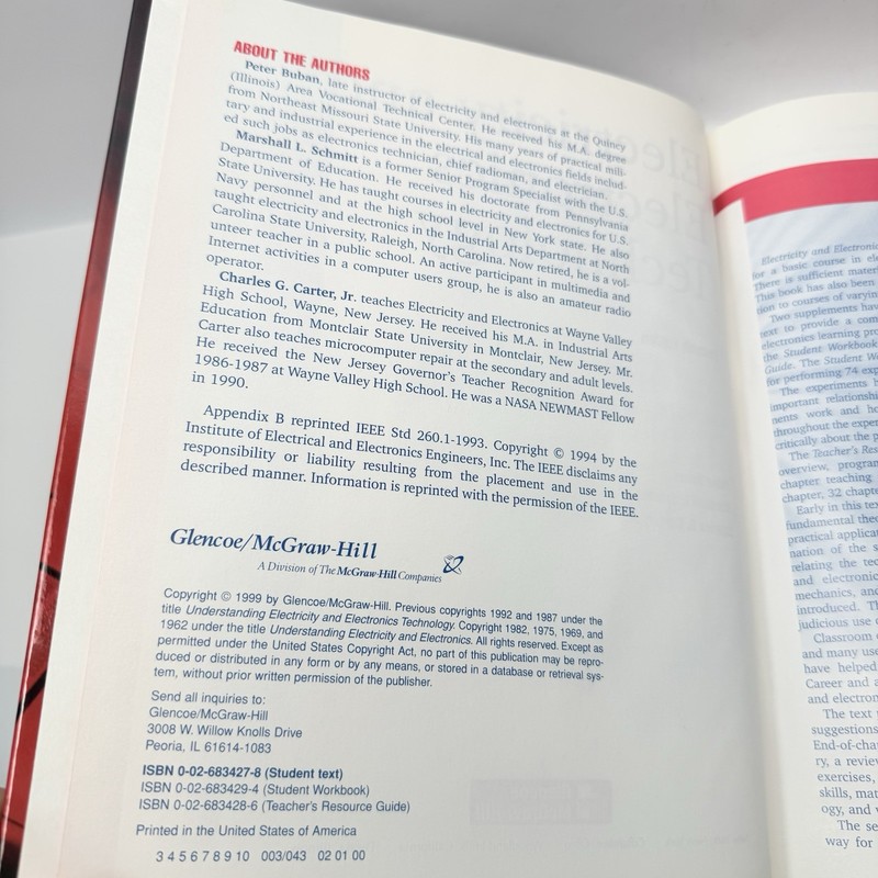 Electricity and Electronics Technology Glencoe McGraw-Hill 1999 Hardcover gallery